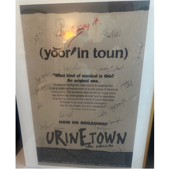 Urinetown Henry Miller Theater NYC 2001 Signed Broadway Poster 22" x 14" - Picture 1 of 2